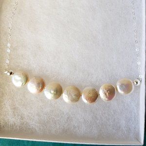 NWT Sterling silver coin freshwater cultured pearls